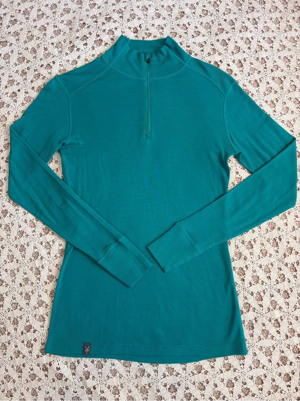 ibex Woolies 1 Women’s Quarter Zip Baselayer Teal Size Small